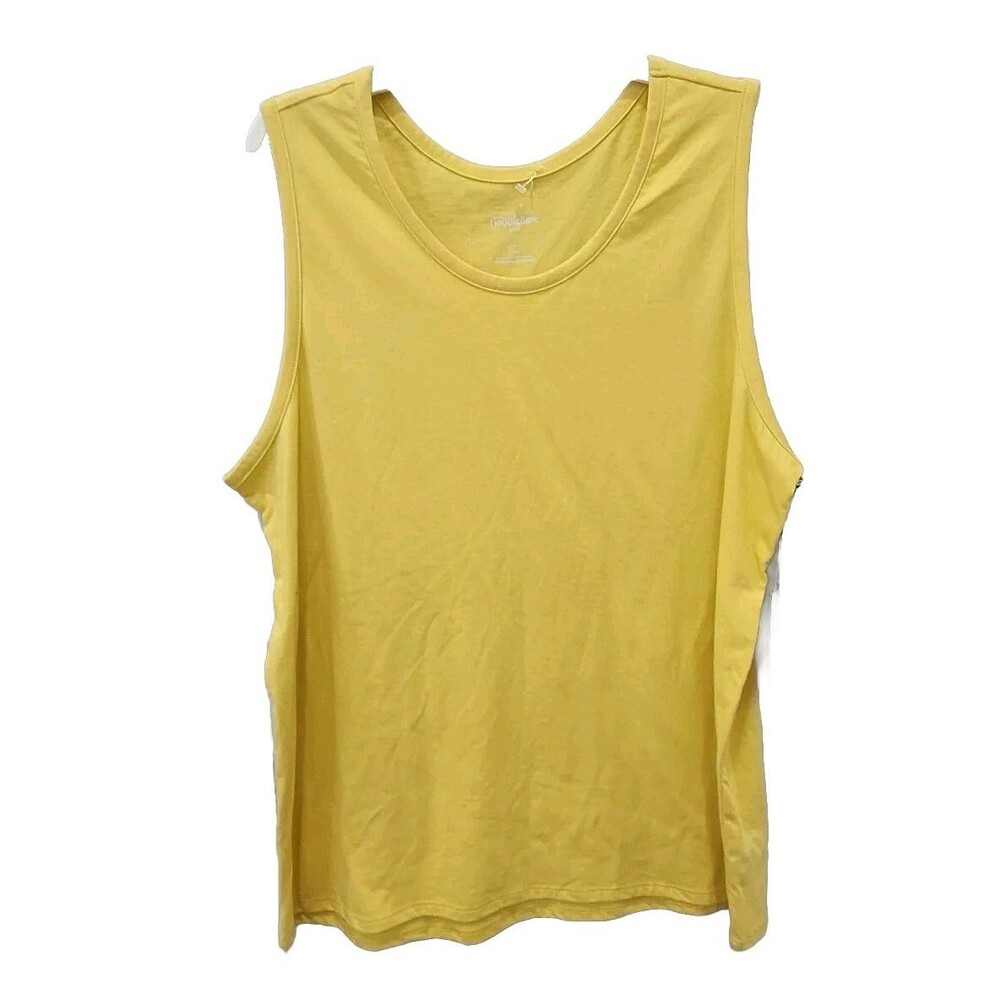 NWT Goodfellow & Co Womens Solid Yellow Tank top Size XL Cotton Blend